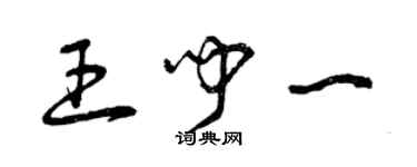 曾庆福王闻一草书个性签名怎么写