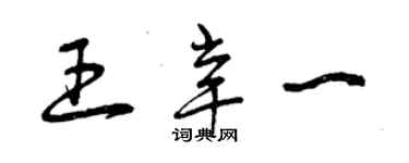 曾庆福王辛一草书个性签名怎么写