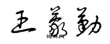 曾庆福王蒙勤草书个性签名怎么写