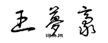 曾庆福王梦豪草书个性签名怎么写