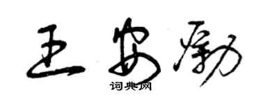 曾庆福王安励草书个性签名怎么写