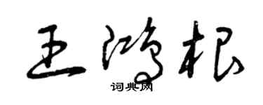 曾庆福王鸿根草书个性签名怎么写