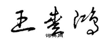 曾庆福王爱鸿草书个性签名怎么写
