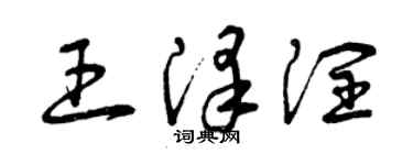 曾庆福王泽润草书个性签名怎么写