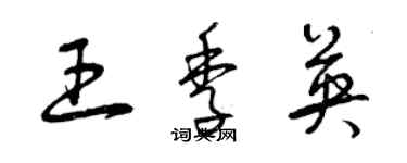 曾庆福王季英草书个性签名怎么写