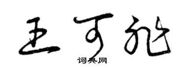 曾庆福王可非草书个性签名怎么写
