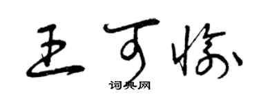 曾庆福王可愉草书个性签名怎么写