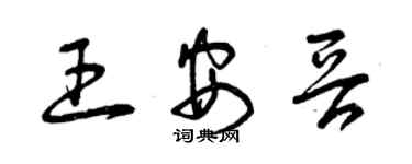 曾庆福王安晋草书个性签名怎么写