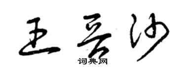 曾庆福王晋沙草书个性签名怎么写