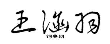 曾庆福王涵羽草书个性签名怎么写