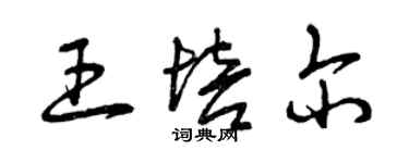 曾庆福王培尔草书个性签名怎么写