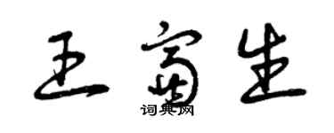 曾庆福王富生草书个性签名怎么写