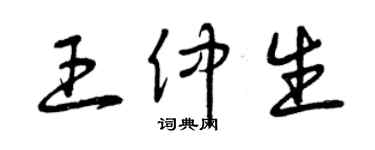 曾庆福王仲生草书个性签名怎么写
