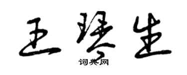 曾庆福王琴生草书个性签名怎么写
