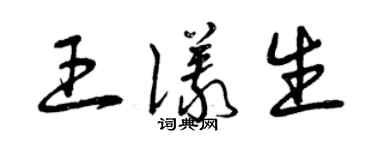 曾庆福王仪生草书个性签名怎么写