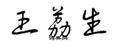 曾庆福王荔生草书个性签名怎么写