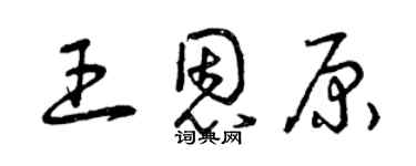 曾庆福王恩原草书个性签名怎么写