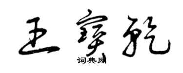 曾庆福王宝乾草书个性签名怎么写