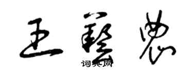 曾庆福王艺农草书个性签名怎么写