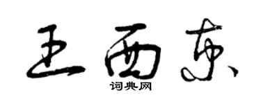 曾庆福王西京草书个性签名怎么写