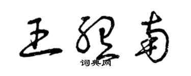 曾庆福王听南草书个性签名怎么写
