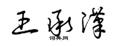 曾庆福王承汉草书个性签名怎么写