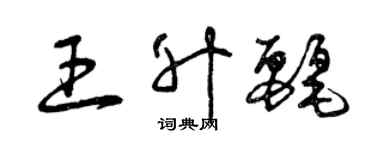 曾庆福王升丽草书个性签名怎么写