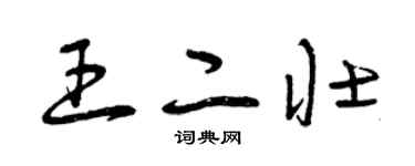 曾庆福王二壮草书个性签名怎么写