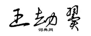 曾庆福王劫翼草书个性签名怎么写