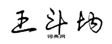 曾庆福王斗均草书个性签名怎么写