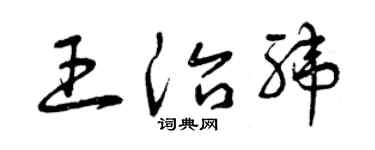 曾庆福王治纬草书个性签名怎么写