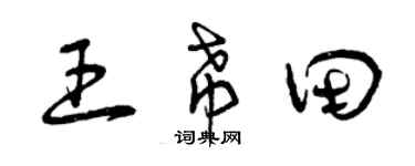 曾庆福王希田草书个性签名怎么写