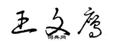 曾庆福王文鹰草书个性签名怎么写