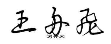 曾庆福王舟飞草书个性签名怎么写