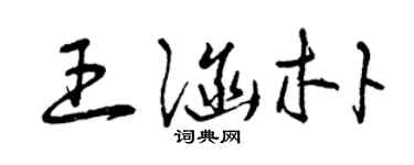 曾庆福王涵朴草书个性签名怎么写