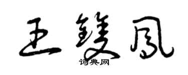 曾庆福王双凤草书个性签名怎么写