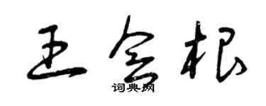 曾庆福王会根草书个性签名怎么写