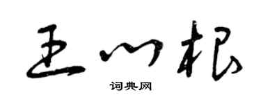曾庆福王心根草书个性签名怎么写