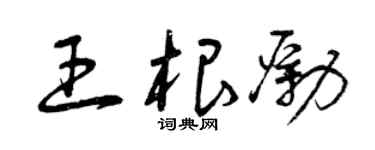 曾庆福王根励草书个性签名怎么写