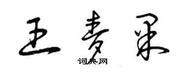 曾庆福王麦果草书个性签名怎么写