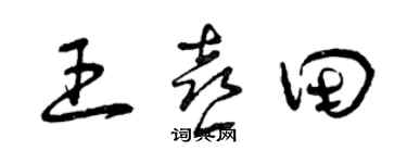 曾庆福王喜田草书个性签名怎么写