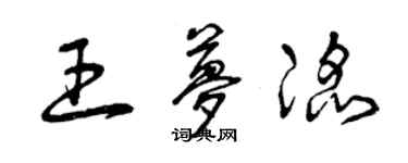曾庆福王梦滔草书个性签名怎么写