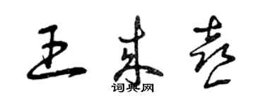 曾庆福王来喜草书个性签名怎么写