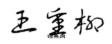 曾庆福王重柳草书个性签名怎么写