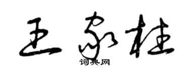 曾庆福王家柱草书个性签名怎么写