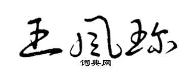 曾庆福王风珍草书个性签名怎么写