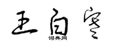 曾庆福王白寒草书个性签名怎么写
