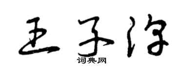 曾庆福王子淳草书个性签名怎么写