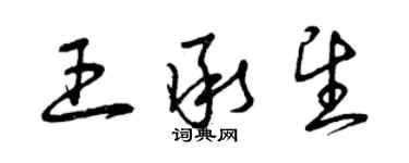 曾庆福王承望草书个性签名怎么写