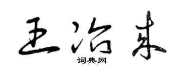 曾庆福王冶来草书个性签名怎么写